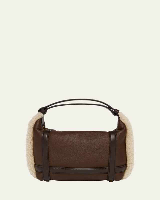 Wallace Mini Lamb Fur Top-Handle Bag